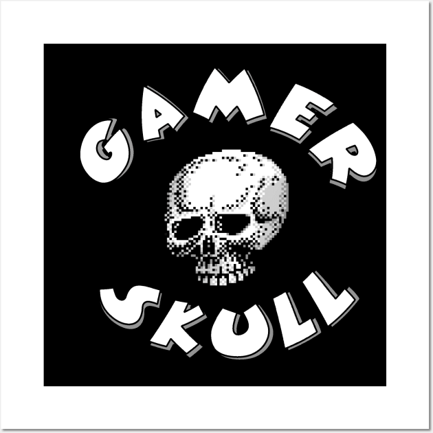 8 Bit Skull Wall Art by 8 Fists of Tees